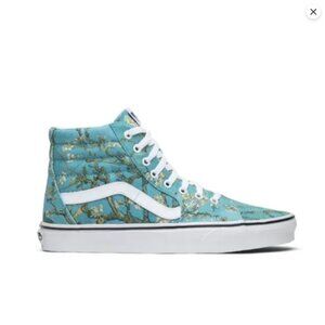 RARE 2018 Vans x Van Gogh Museum Sk8-Hi Almond Blossom Blue Floral High Top Sz 7